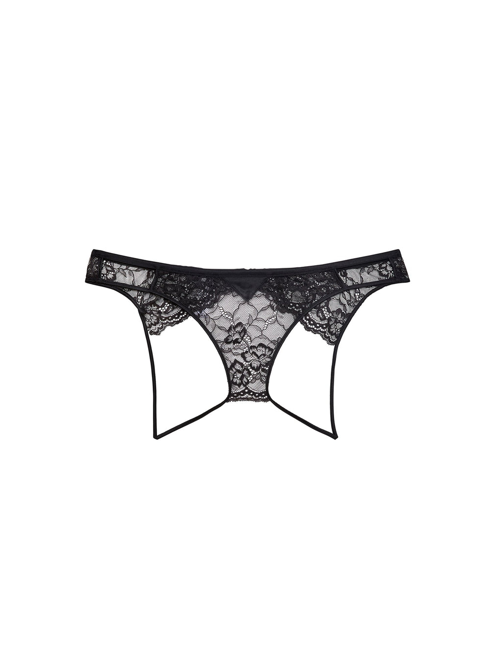 Fleur du Mal Bianca Lace Ouvert Panty in black