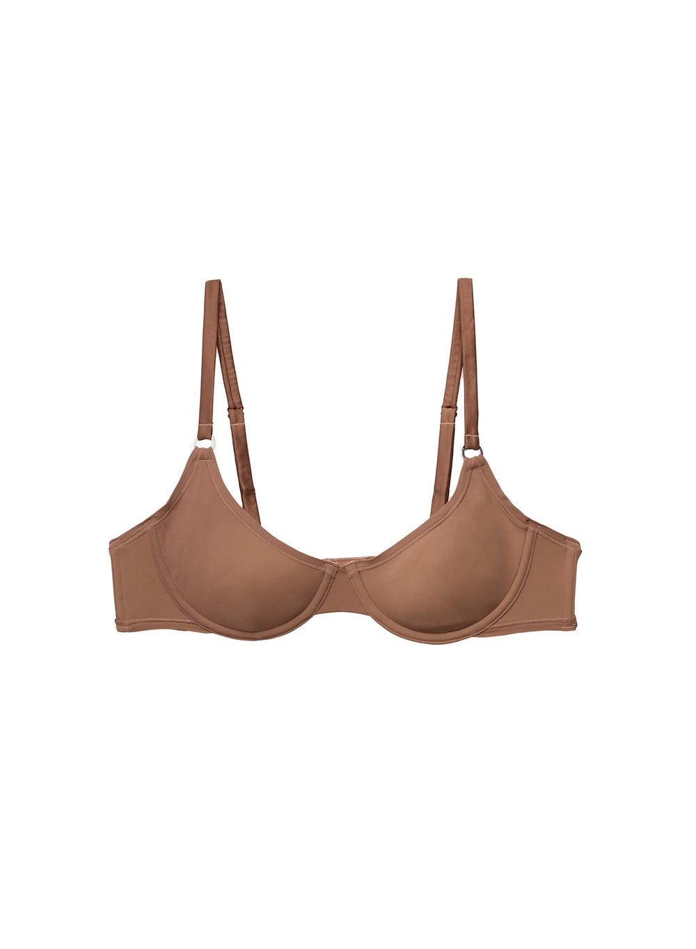 Fleur du Mal Le Stretch Micro Demi Bra in brown