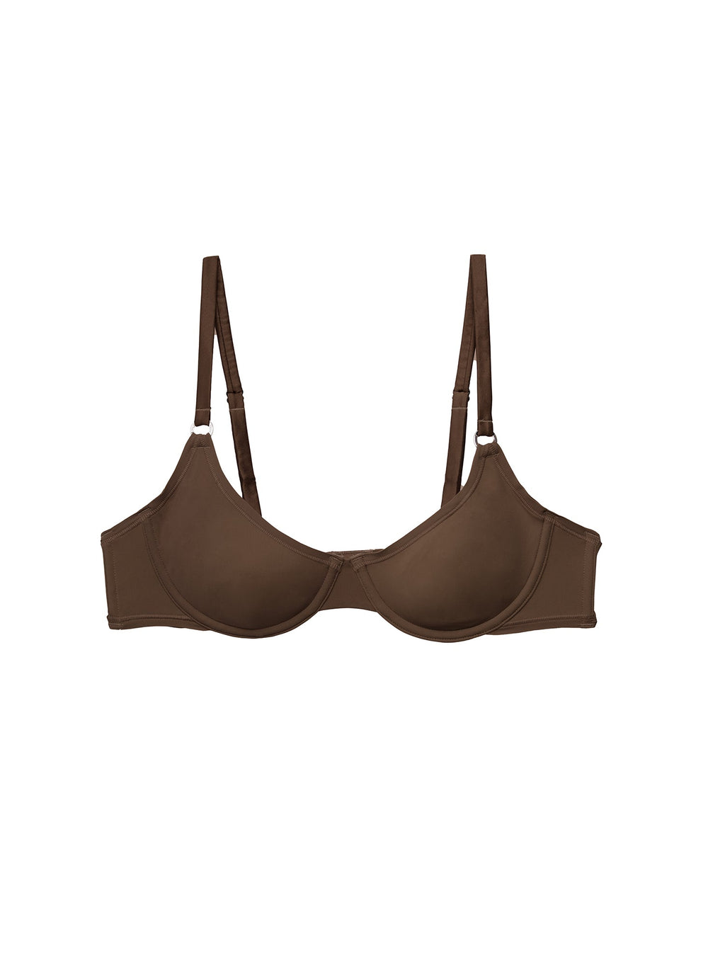 Fleur du Mal Le Stretch Micro Demi Bra in brown