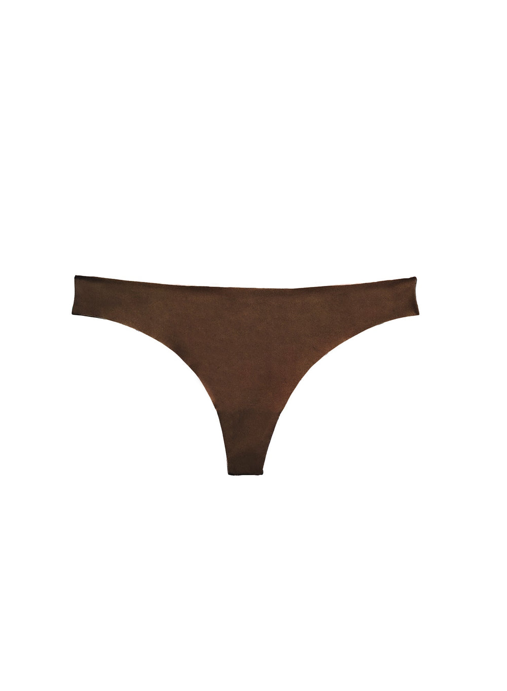 Fleur du Mal Le Stretch Micro Thong in brown