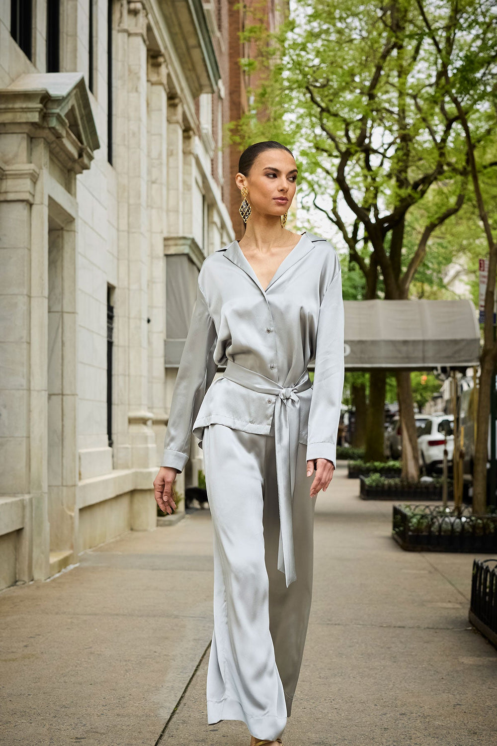 Key Silk PJ Set in gray | Natori