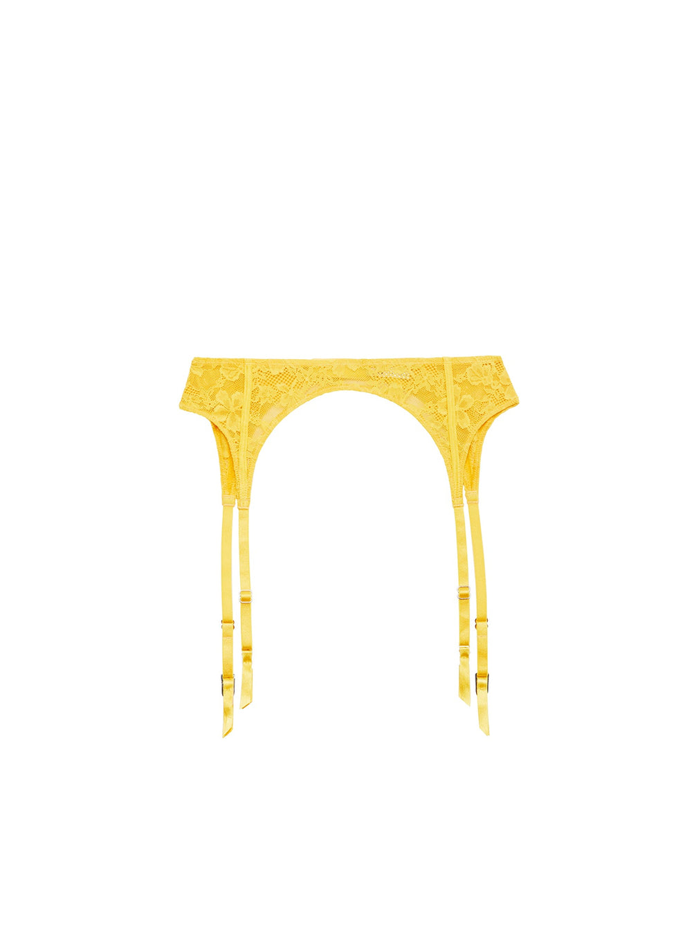 Fleur du Mal Le Stretch Lace Garter Belt in yellow