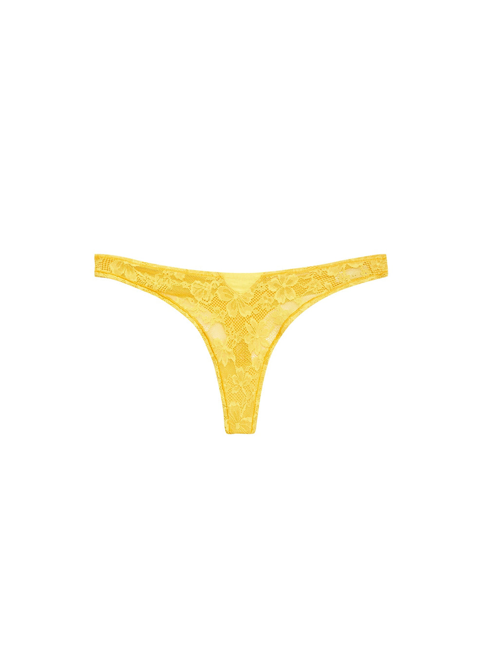 Fleur du Mal Le Stretch Lace Thong in yellow