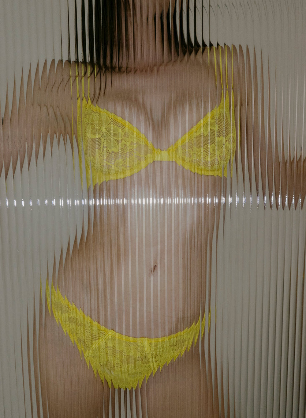 Fleur du Mal Le Stretch Lace Demi Bra in yellow