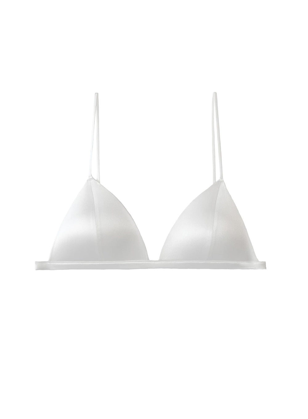 Fleur du Mal Molded Luxe Triangle Bra in white