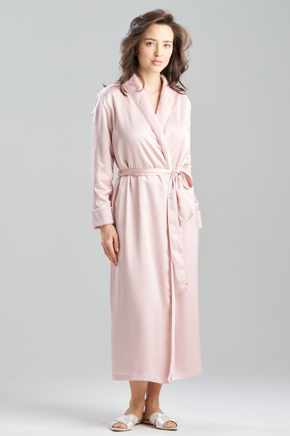 Satin Plush Robe in pink | Natori