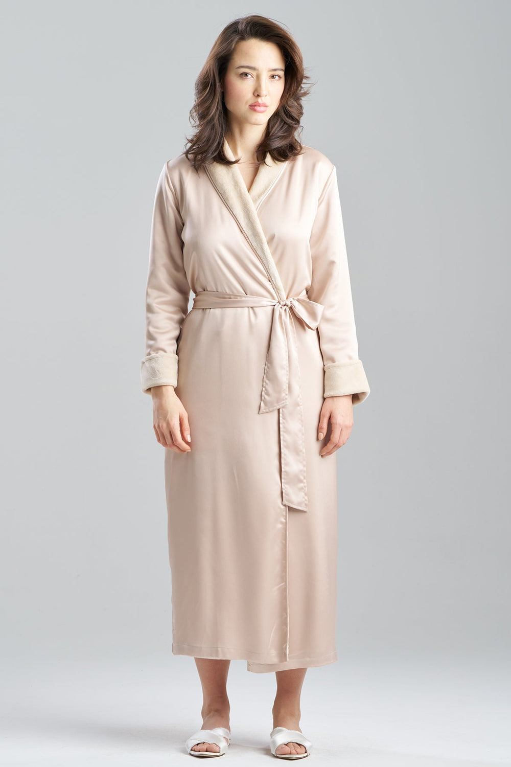 Satin Plush Robe in beige | Natori