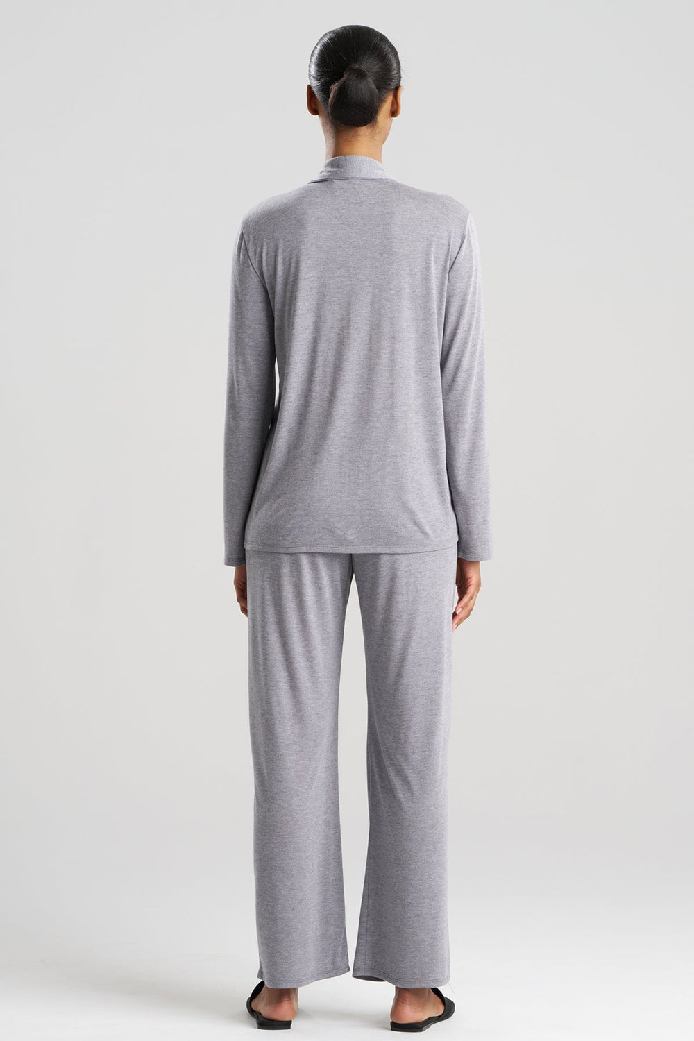 Shangri-La Embroidered TENCEL™ Notch PJ in gray | Natori