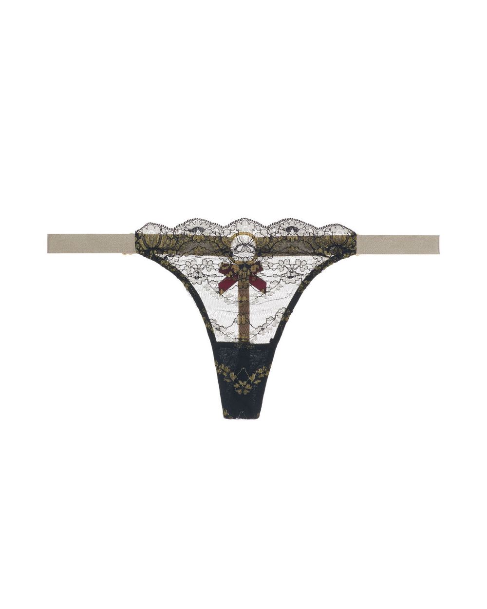 Bordelle Orient Belle Strap Thong in beige