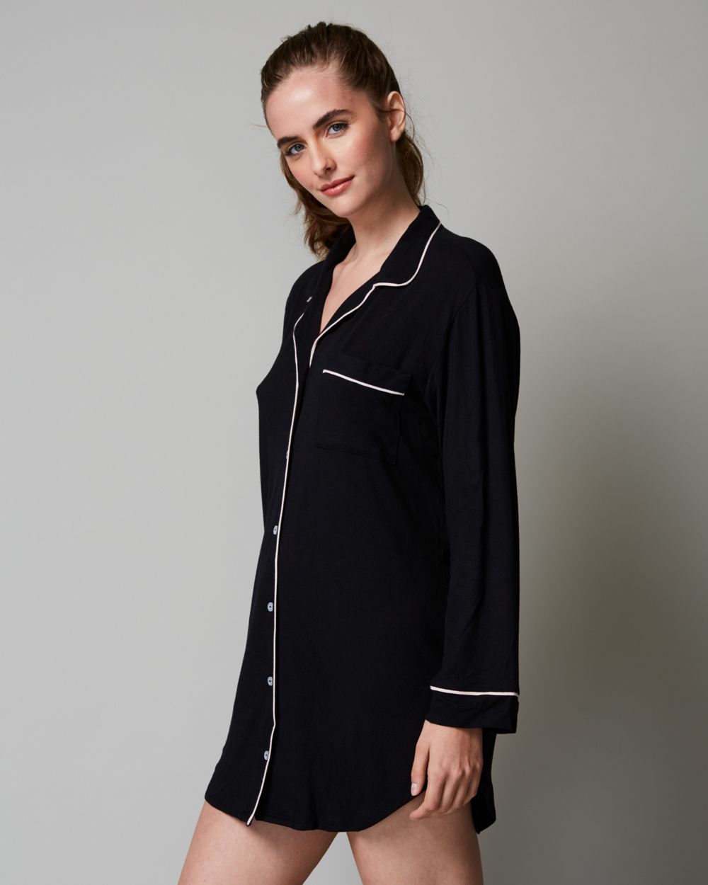 Eberjey Gisele Sleep Shirt in black