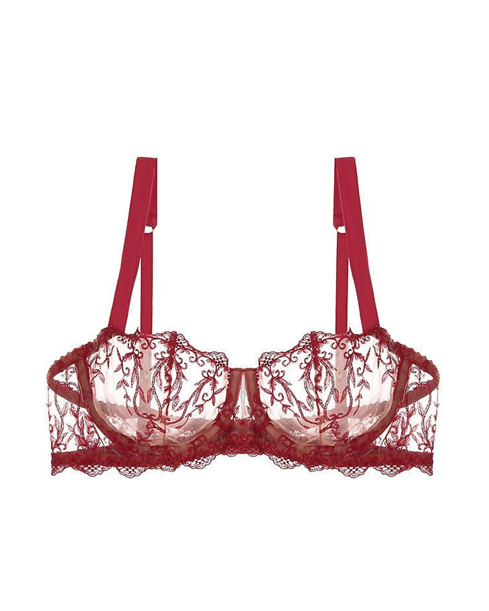 Fleur of England Dare Balcony Bra in red