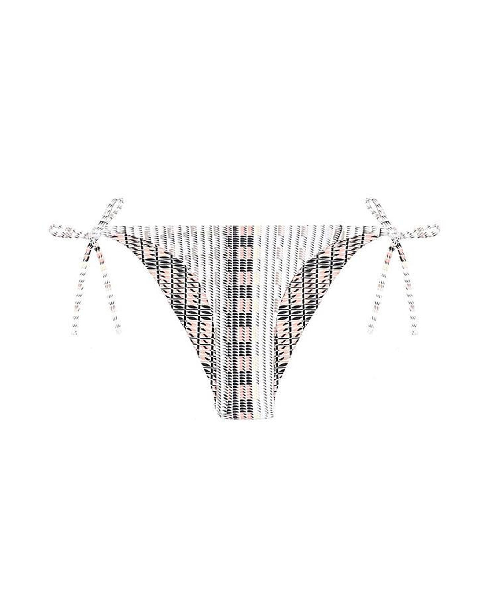Asceno Blush Crescent Tie Swim Bottom in white