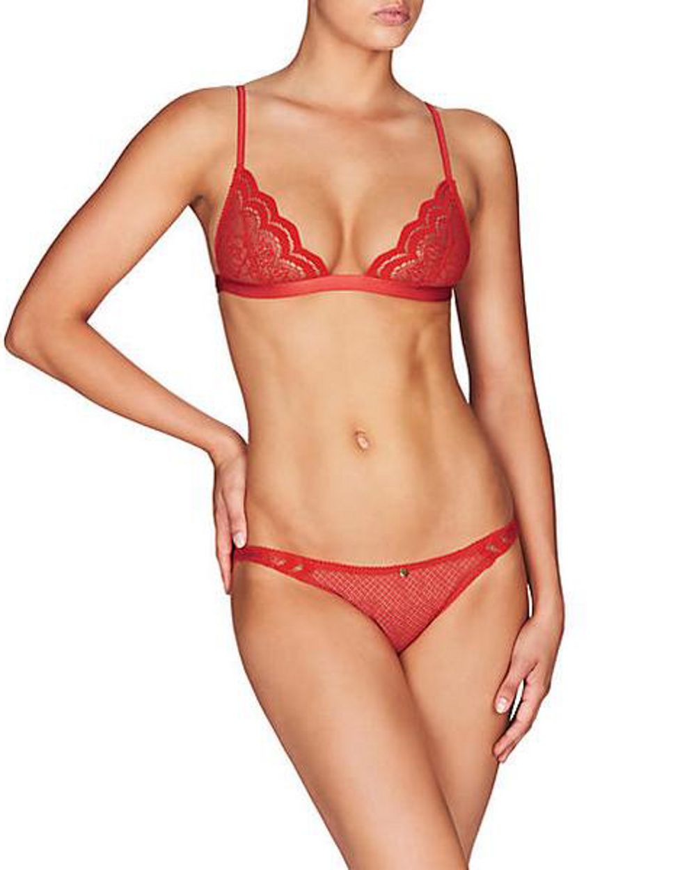 Heidi Klum Intimates Velvet Orchid Bikini in red