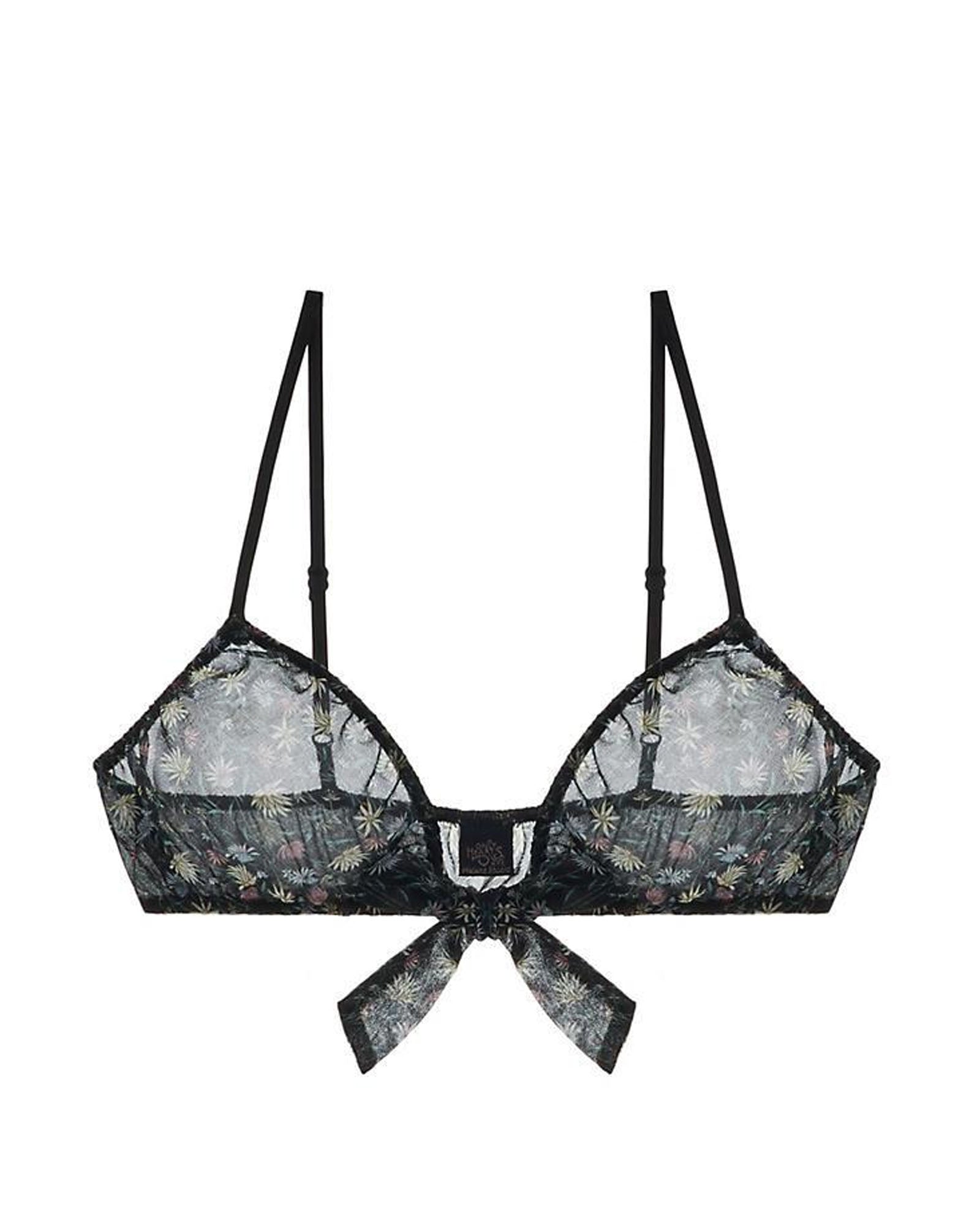 Only Hearts Fiona Front Tie Bralette in black