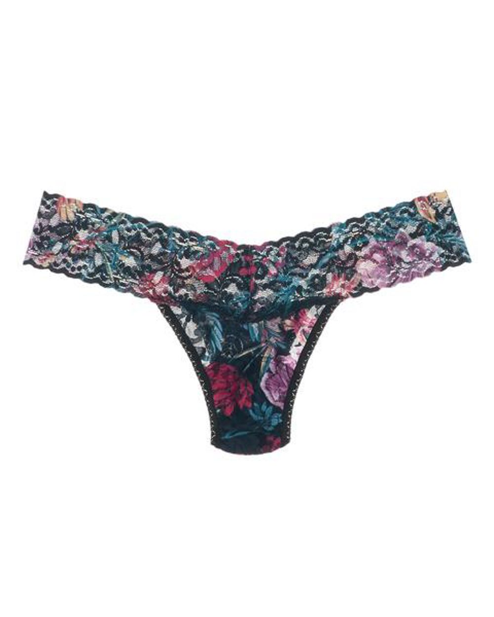 Hanky Panky Moody Blooms Low Rise Thong in black