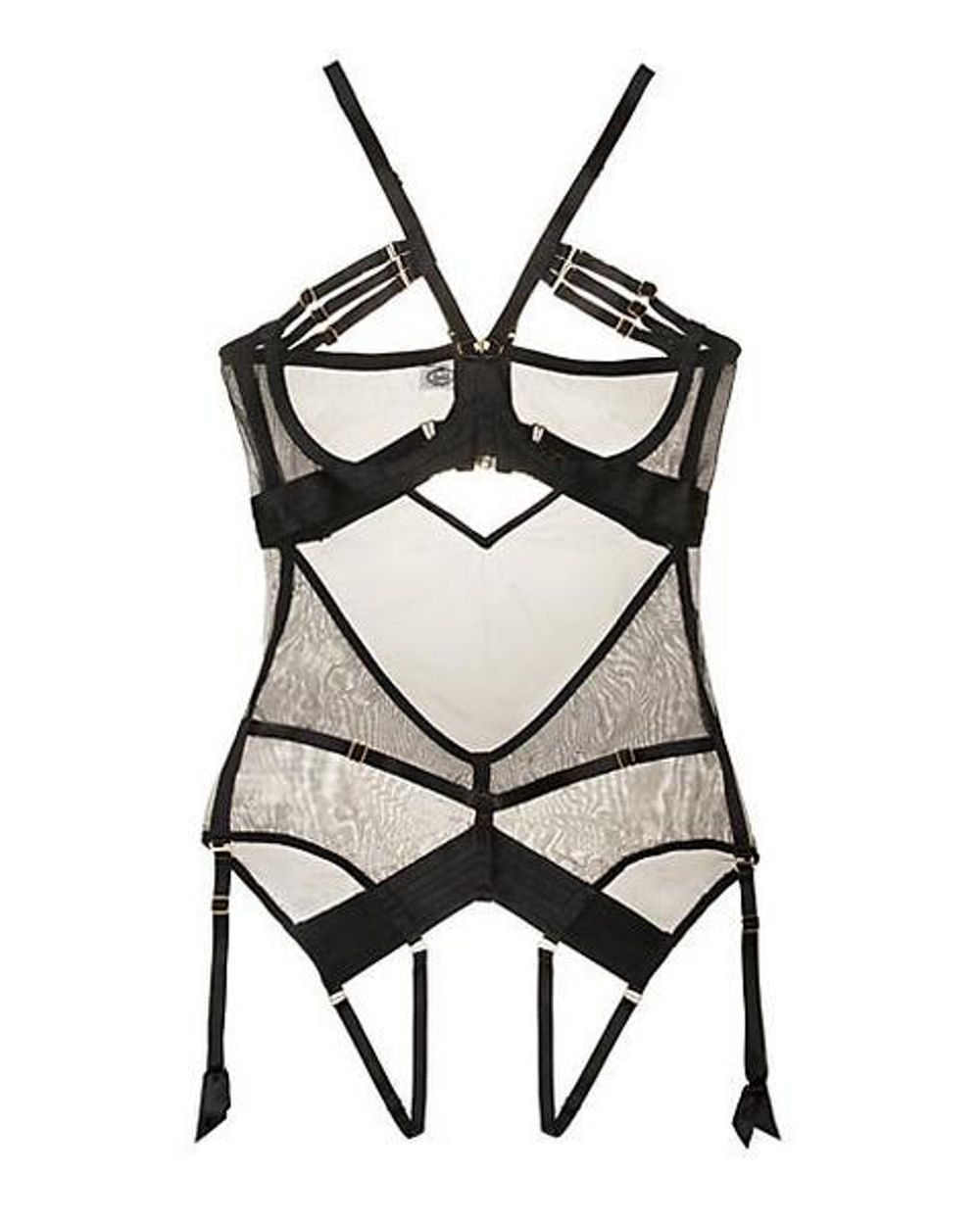 Bordelle Art Deco Ouvert Body in black