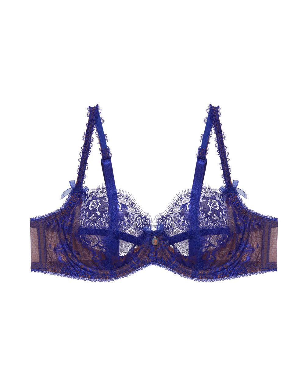 Dita Von Teese Savoir Faire Sheer Underwire Bra in blue