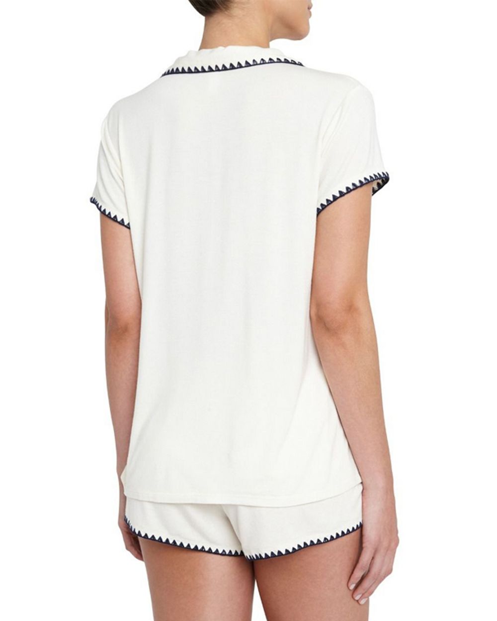 Eberjey Frida Whip Stitch Short PJ in white