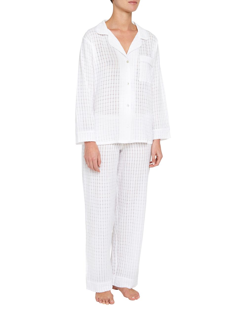 Eberjey Paz Breezy Long PJ Set in white