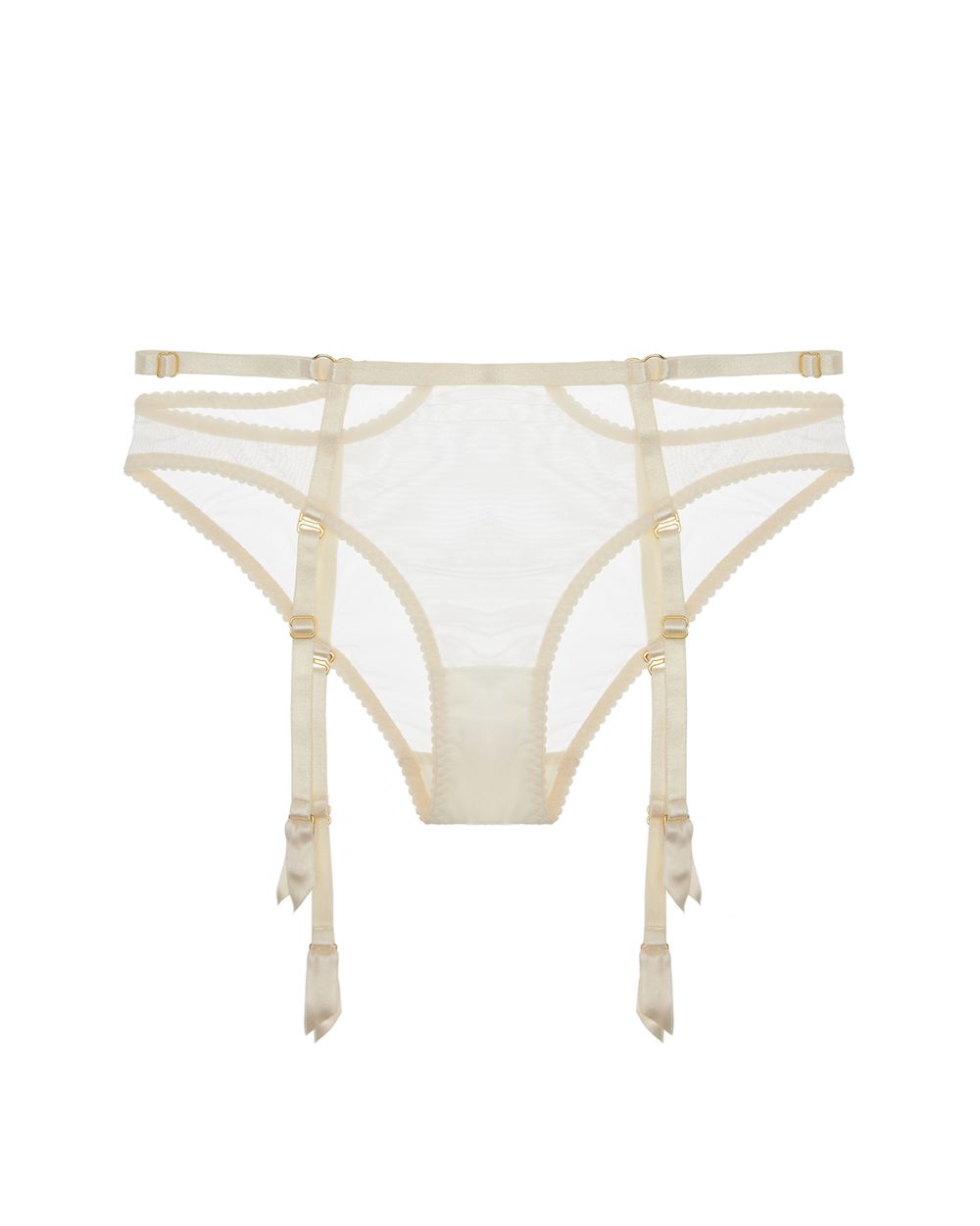 Bordelle Bondage-Belle Suspender Brief in white