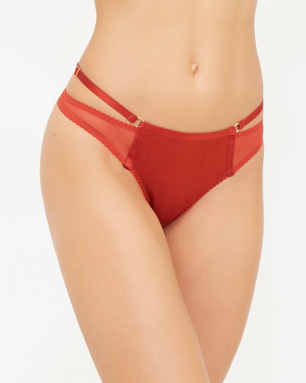 Bordelle Bondage-Belle Suspender Thong in red