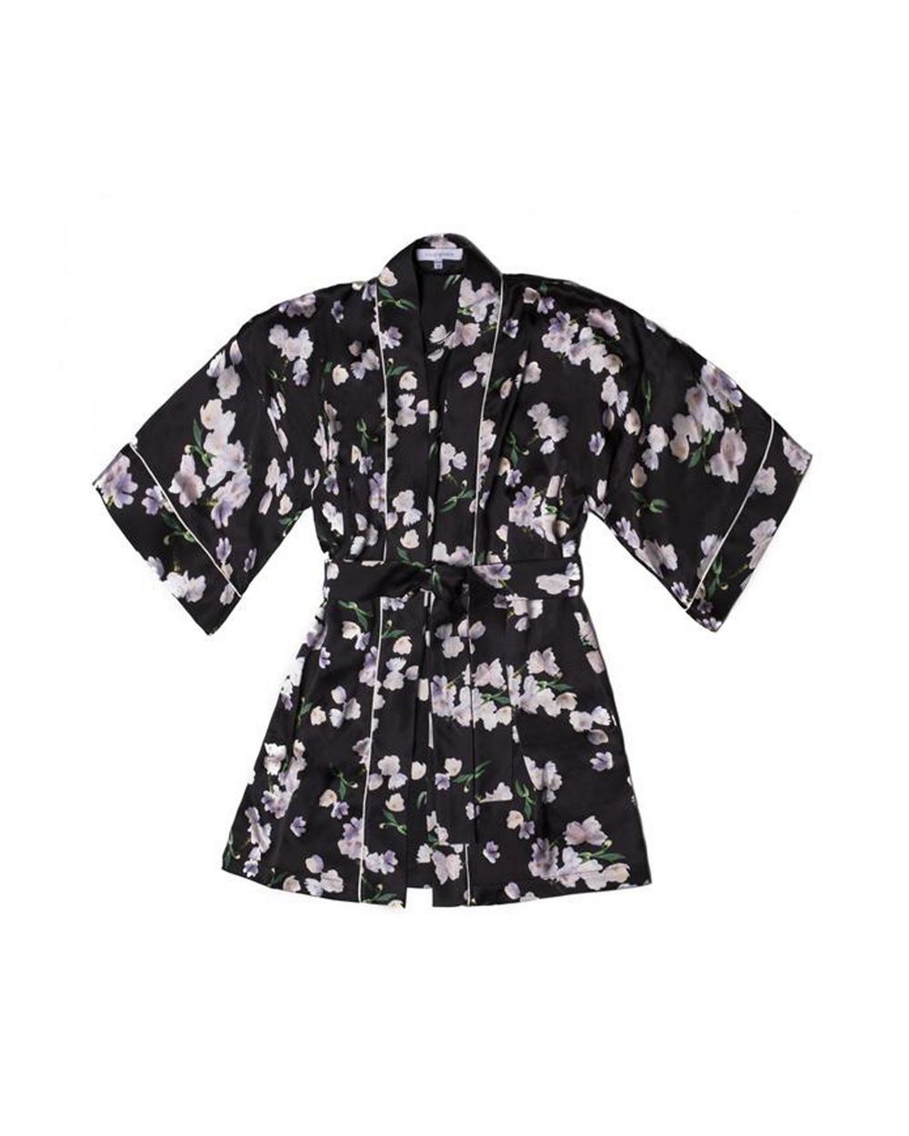 Violet & Wren Ebony Tulip Signature Kimono in black