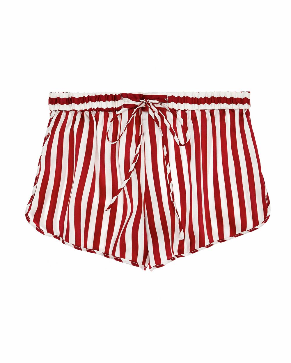 Violet & Wren Crimson Stripe Shorts in red
