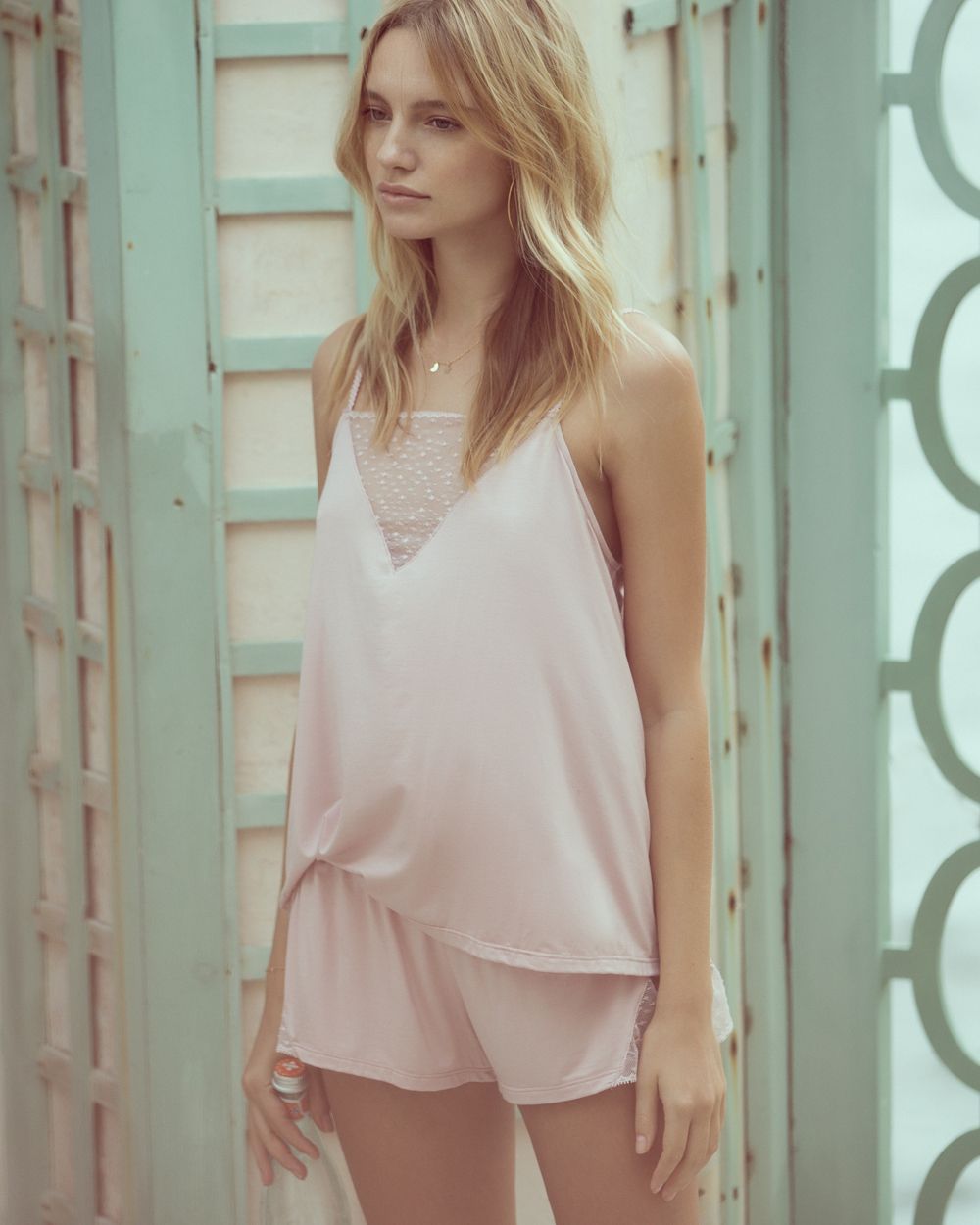 Eberjey Greta Inset Cami in pink