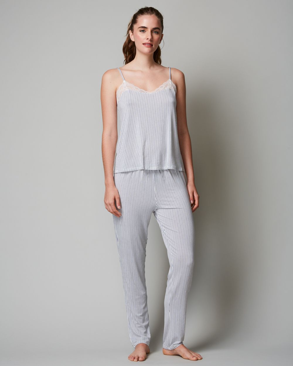 Eberjey Nordic Stripes Dreamer Cami in blue