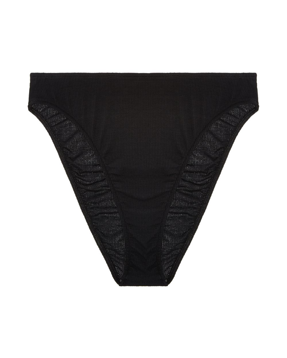 Only Hearts Feather Weight Rib High Cut Brief in black