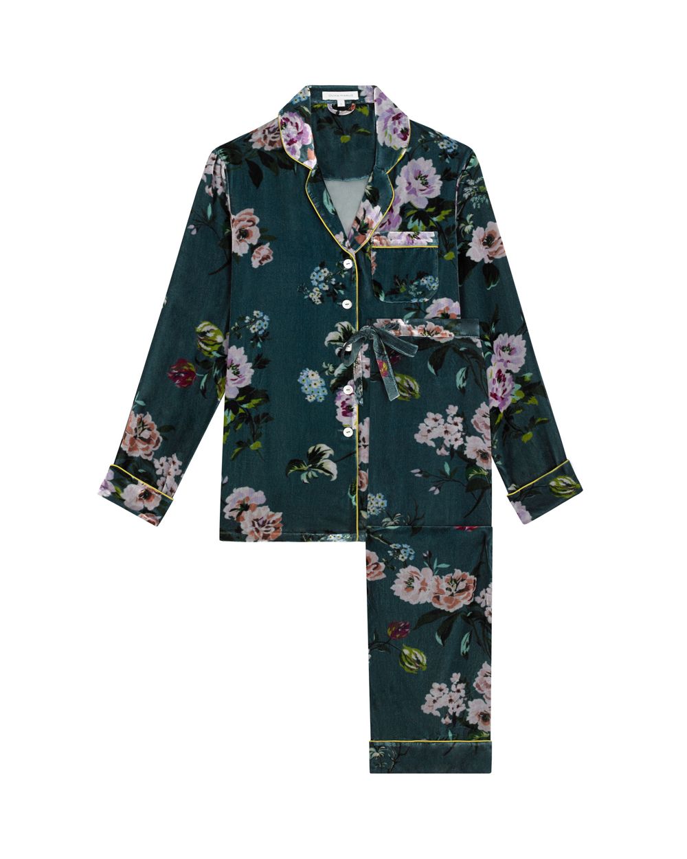 Olivia von Halle Lila Virginia Pajama Set in green