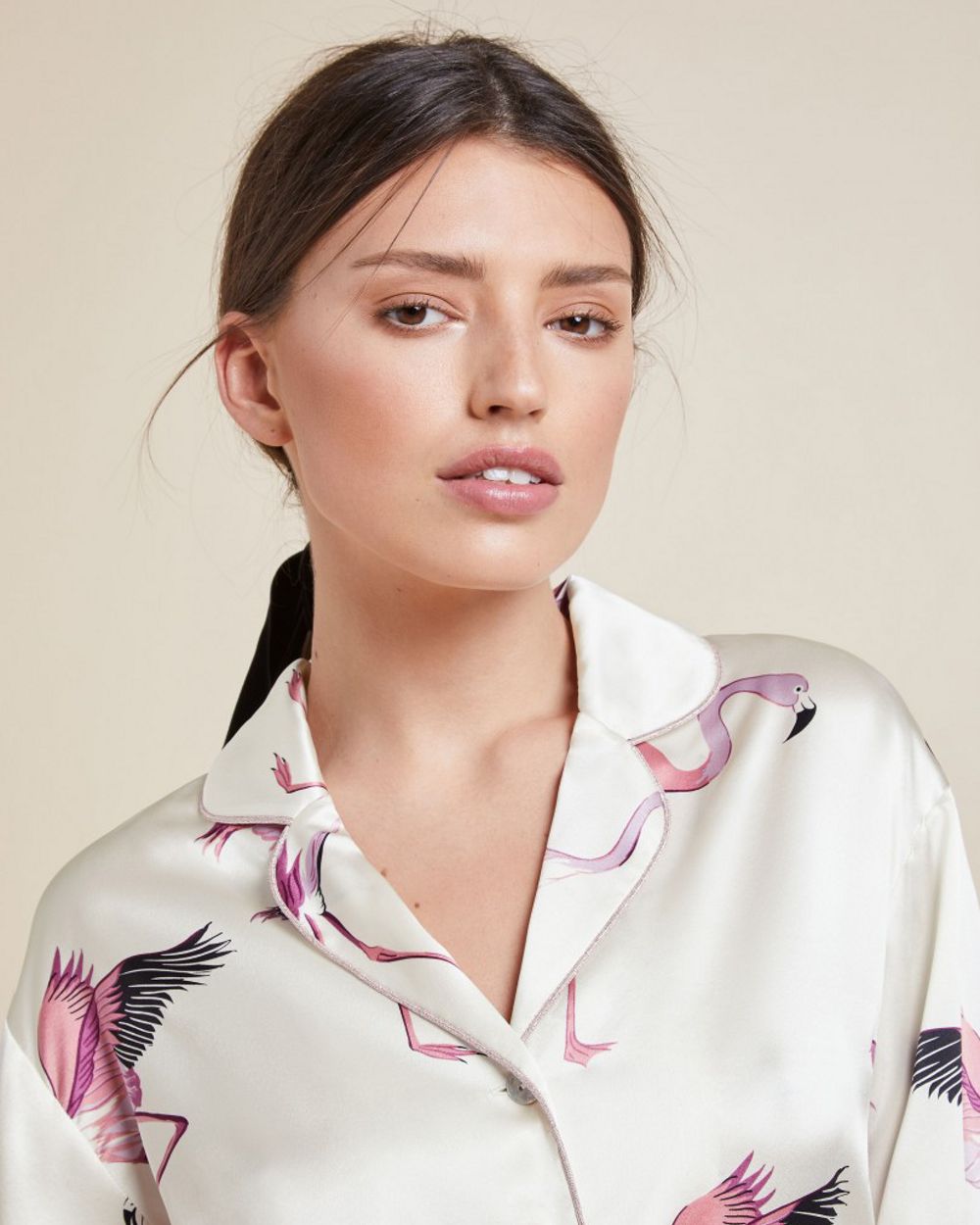 Olivia von Halle Alba Peregrine Pajama Set in white