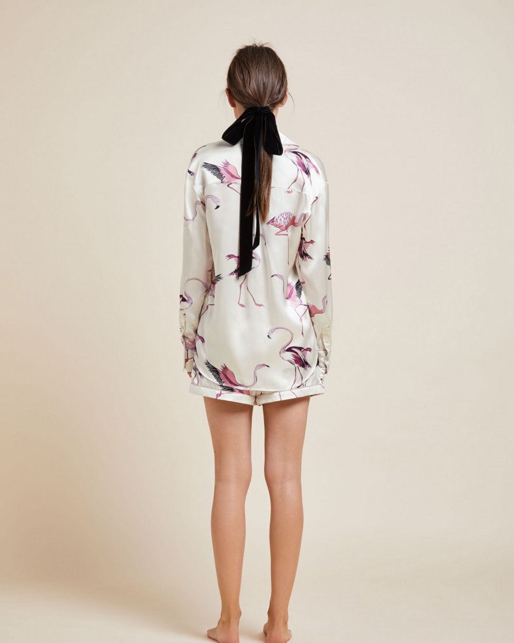 Olivia von Halle Alba Peregrine Pajama Set in white