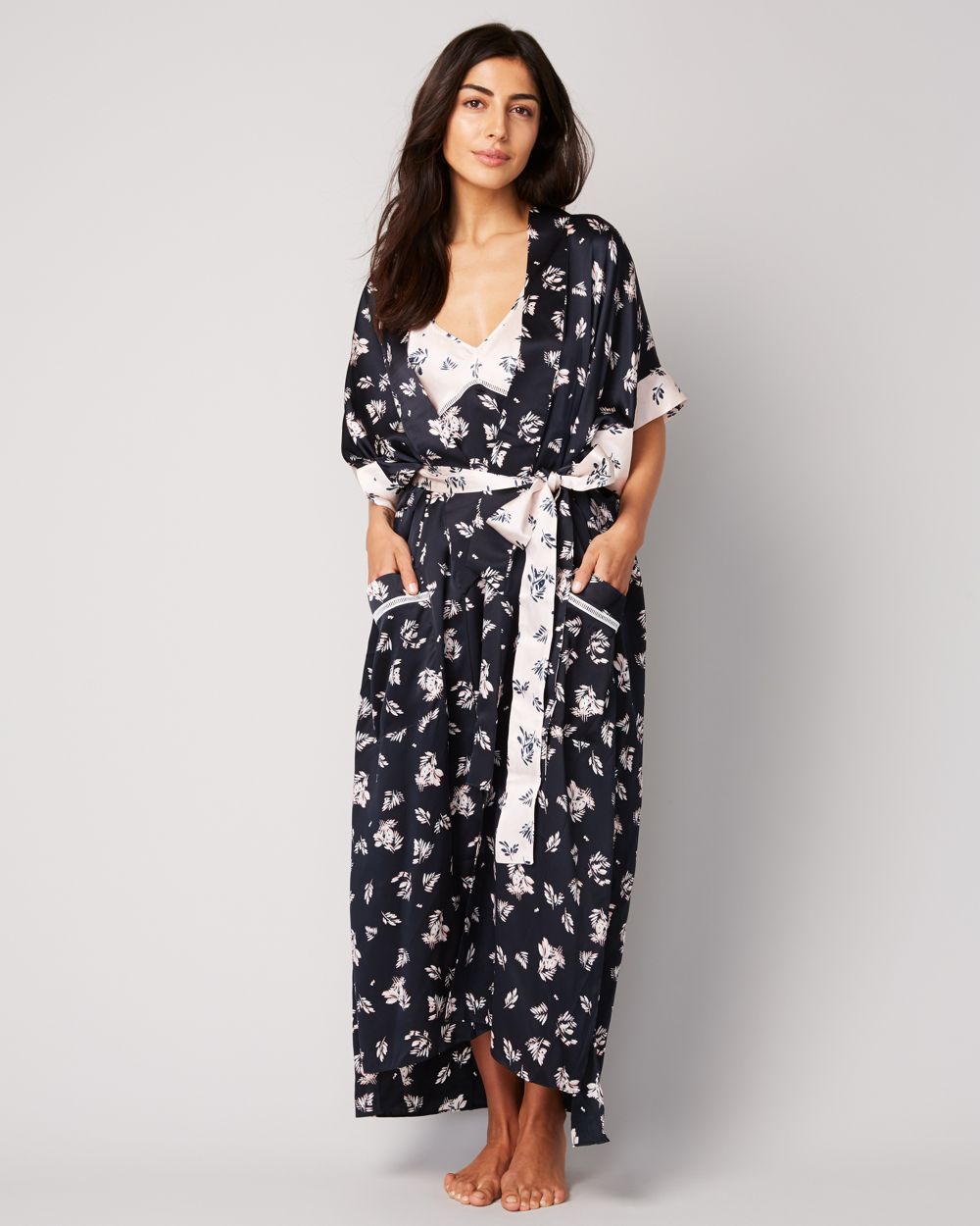 Violet & Wren Indigo Fern Maxi Robe