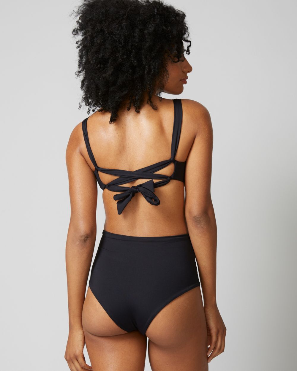 L Space Portia High Waist Bikini Bottom in black