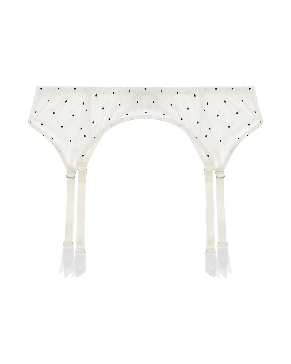 Fleur of England Polka Suspender Belt in white