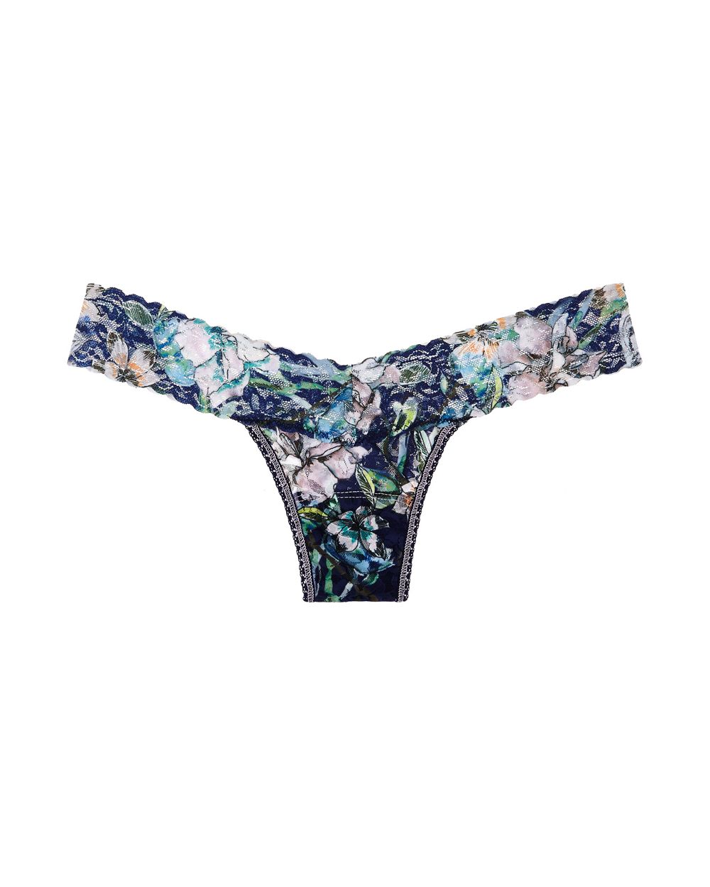 Hanky Panky Felice Floral Low Rise Thong in blue