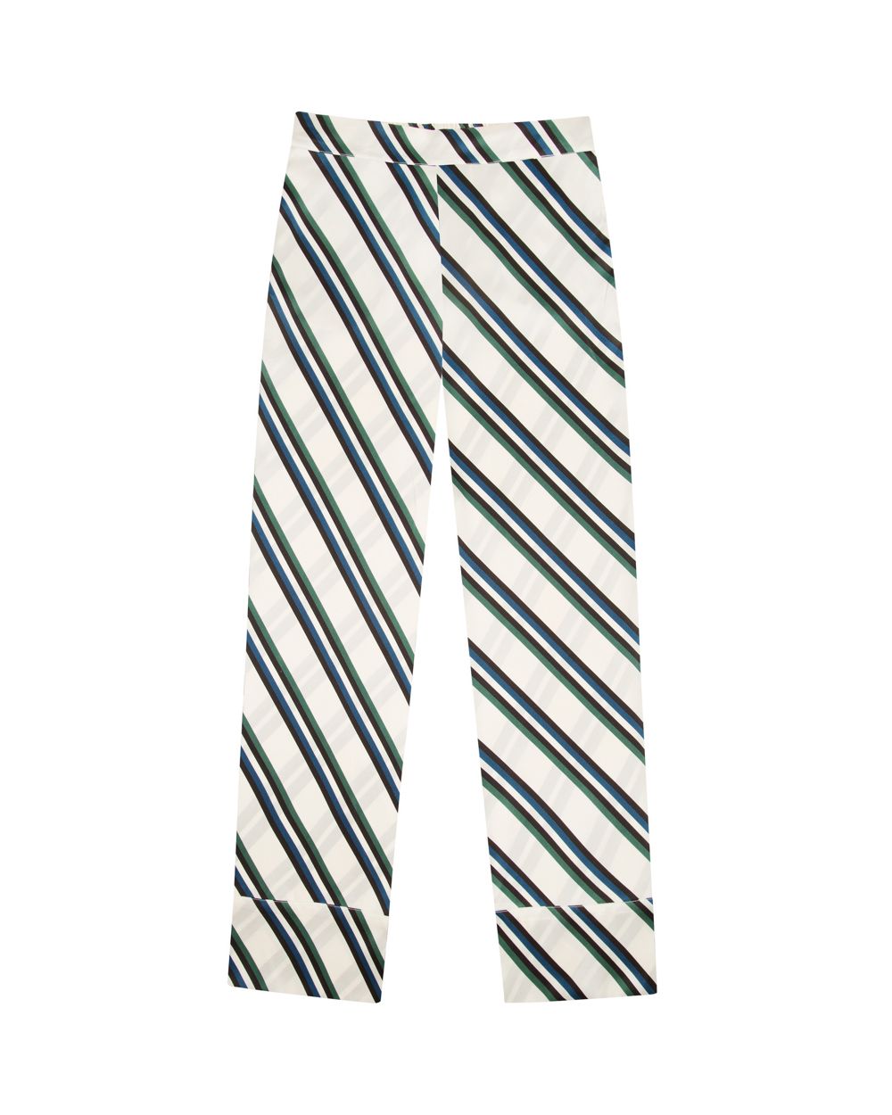 Asceno Diagonal Stripe PJ Bottom in white