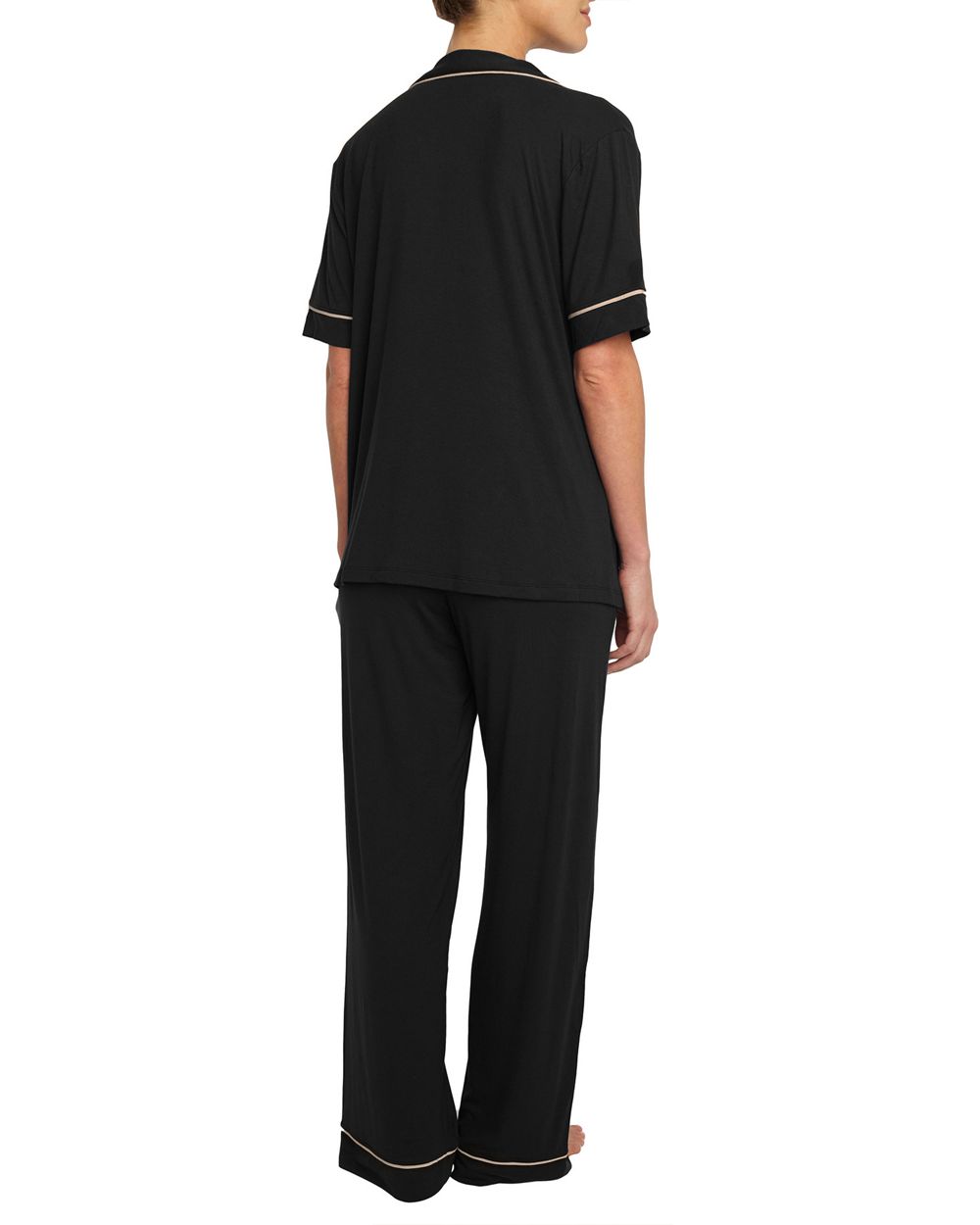 Eberjey Gisele Short Sleeve Pant Set in black