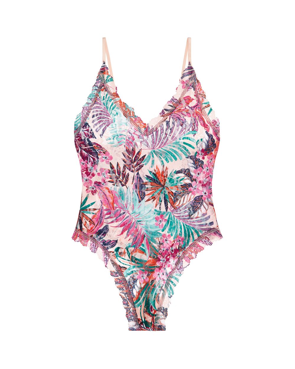 Hanky Panky Rainforest Thong Bodysuit in pink