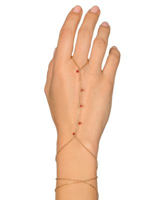 Goldish Crystal Vine Handchain in red