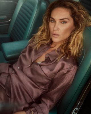 Asceno Rust Dotted Line PJ Top in red