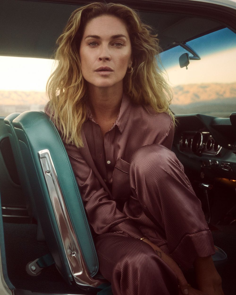 Asceno Rust Dotted Line PJ Bottom in red