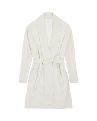 Arlotta Short Baby Cable Texture Wrap Robe in white