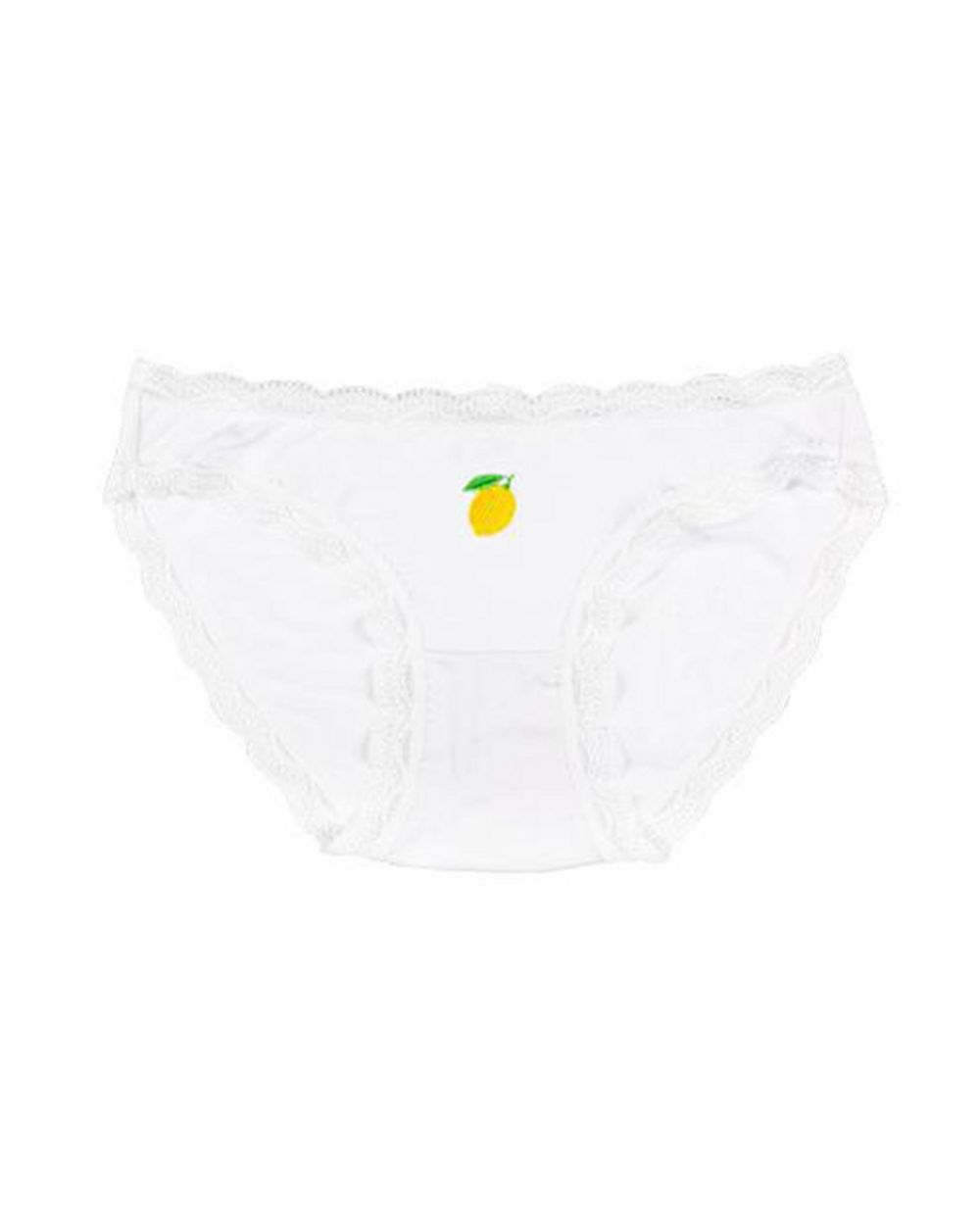 Stripe + Stare Lemon Embroidered Knicker in white