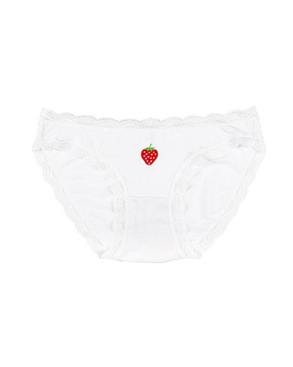 Stripe + Stare Strawberry Embroidered Knicker in white