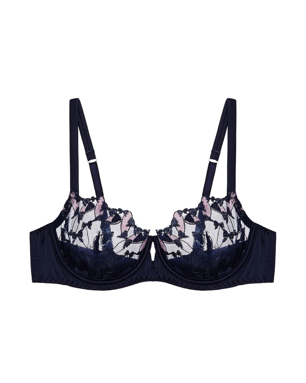 Coco de Mer PLAYBOY Glitter Bunny Plunge Bra in blue