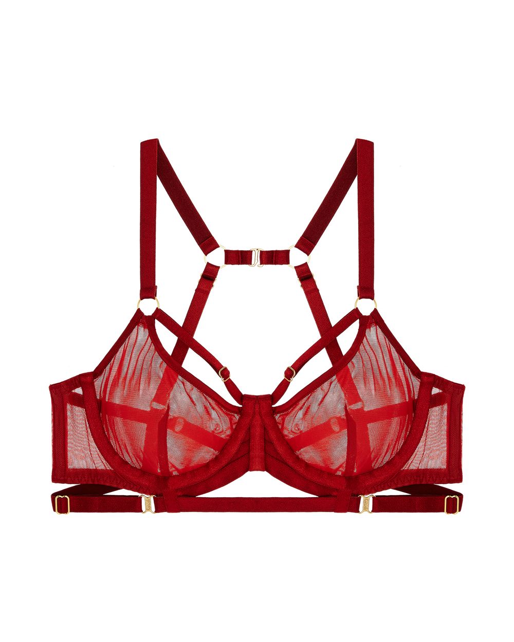 Bordelle 10 Year Exclusive Balconette Wire Bra in red
