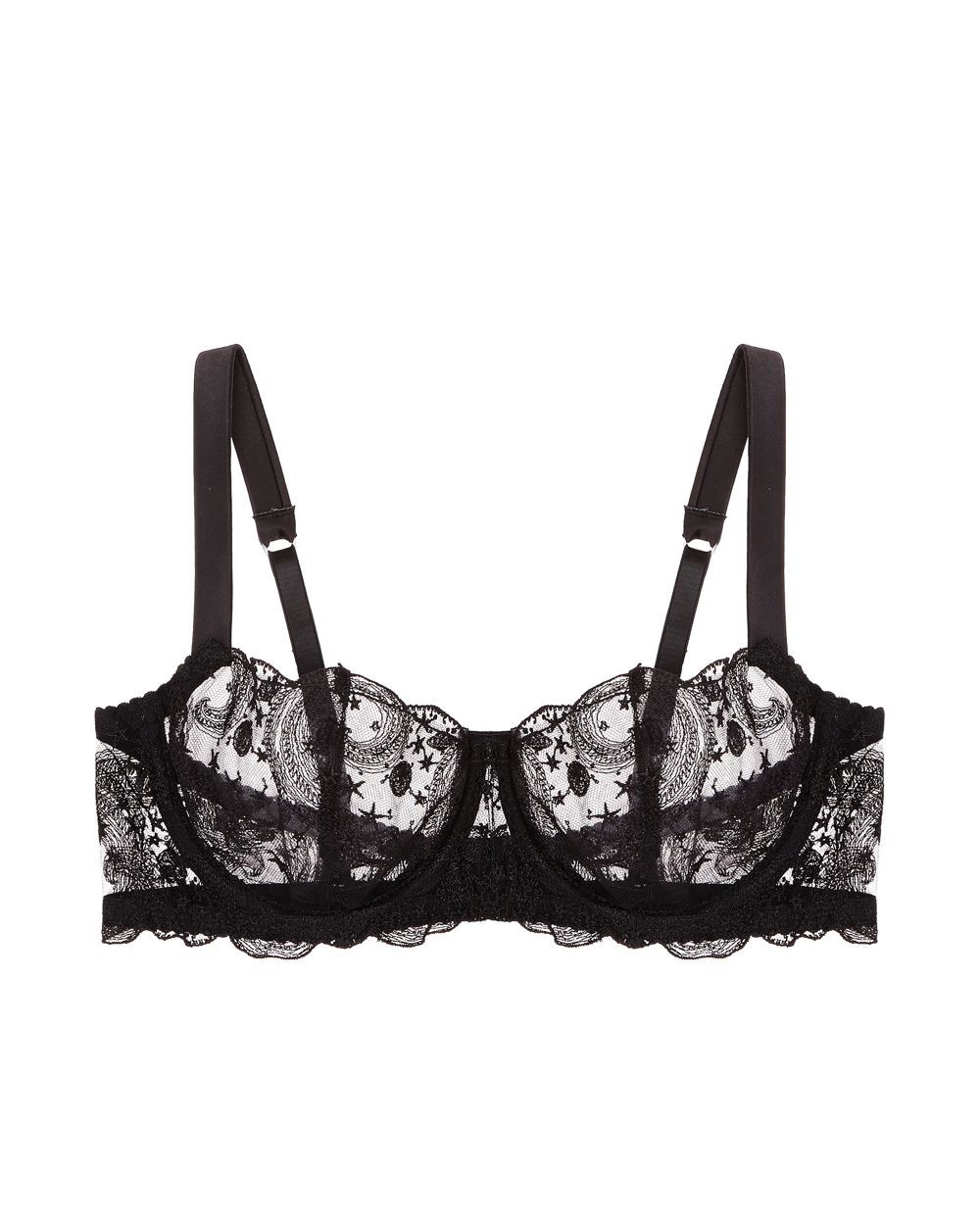 Fleur of England Cosmic Balcony Bra in black