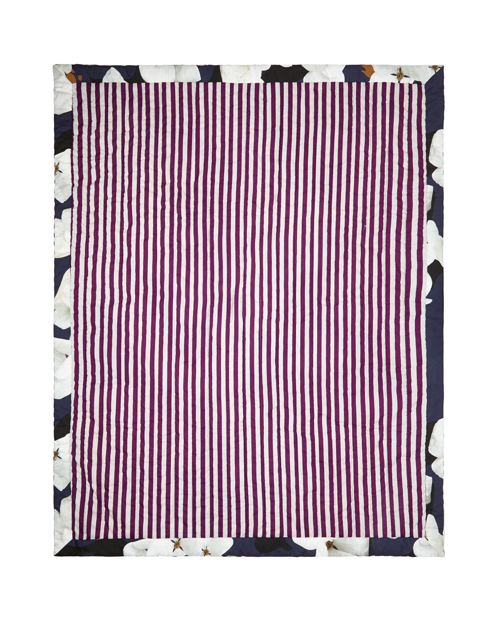 Violet & Wren Camo Bloom/Berry Stripe Blanket in blue